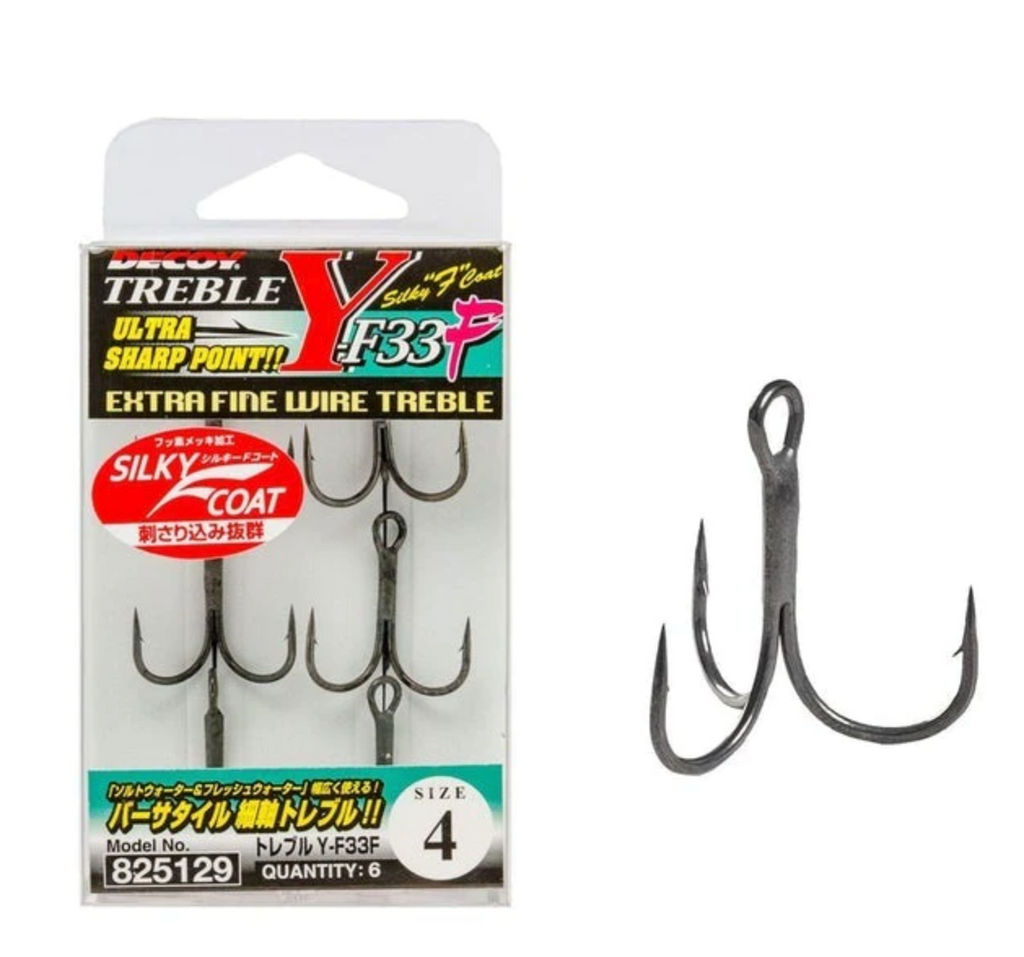 fine wire treble fishing hooks Decoy Y-F33F Treble Hooks