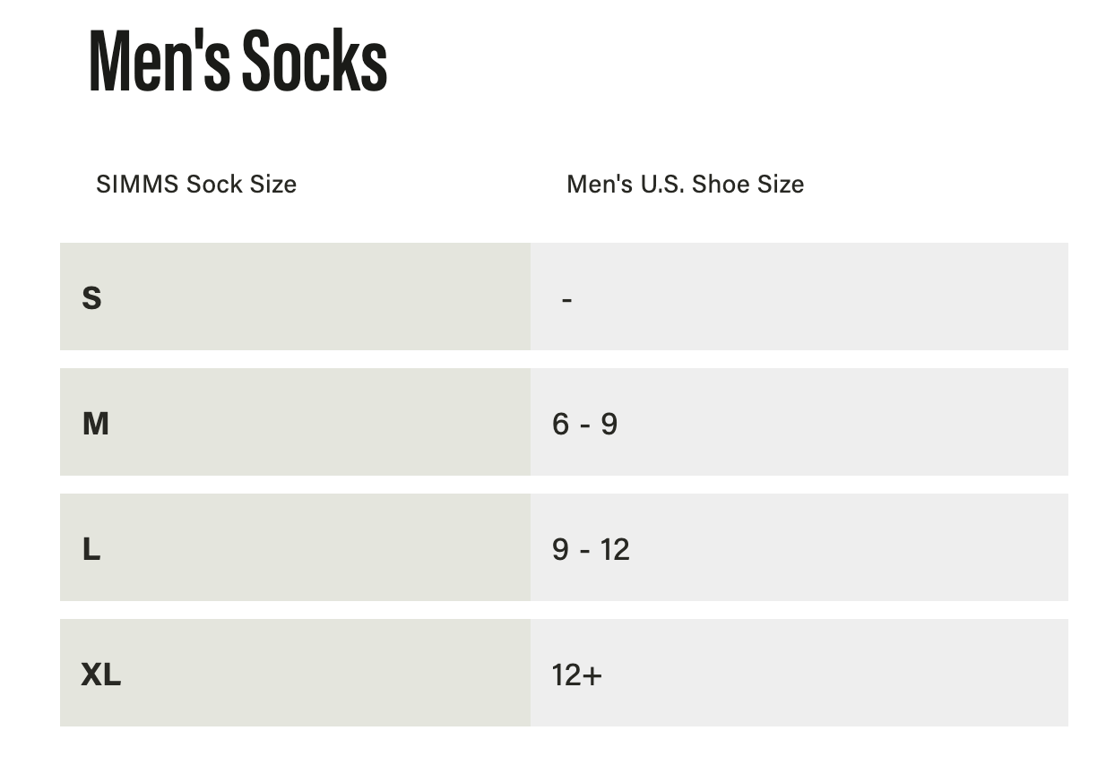 Simms M's Merino Midweight OTC Socks