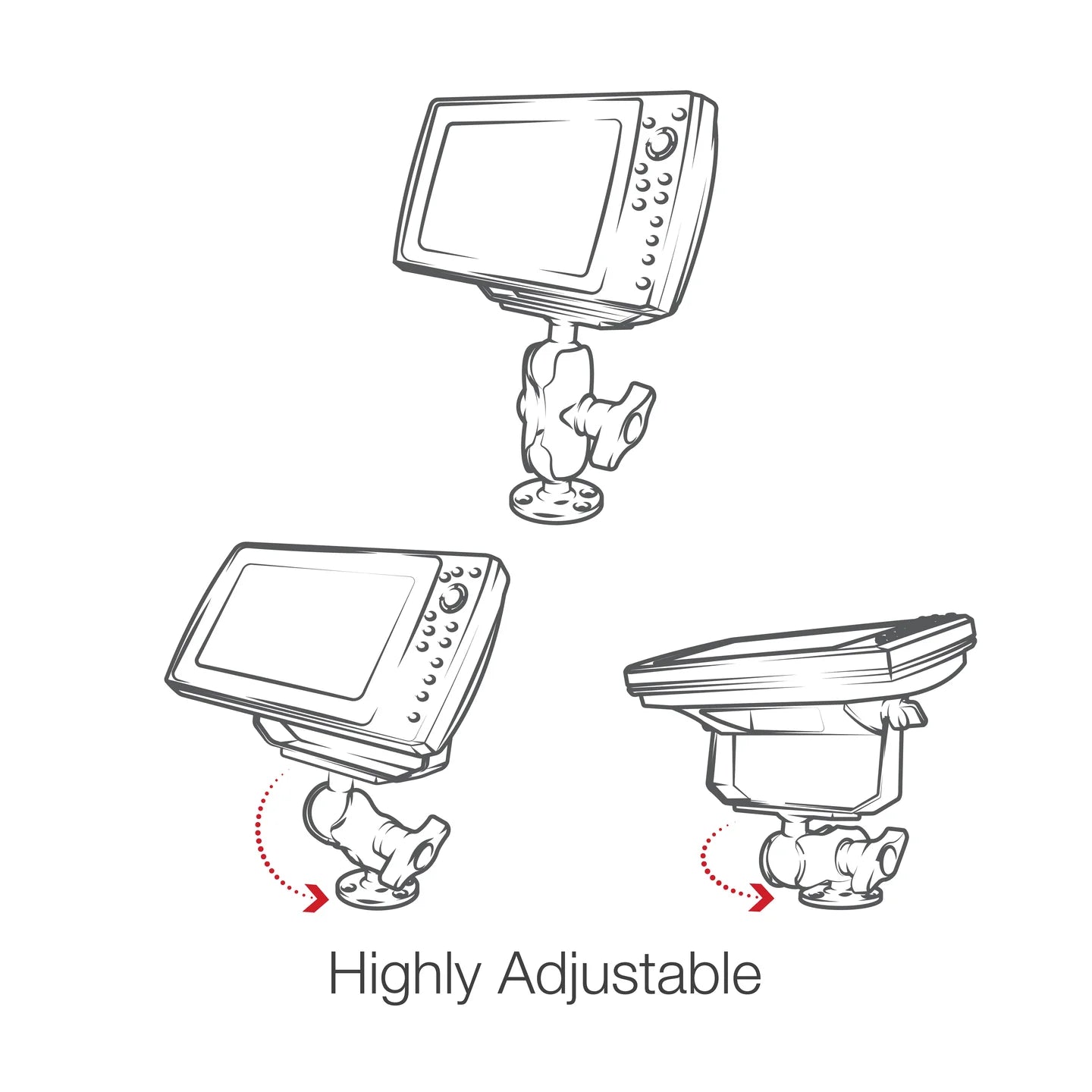 RAM Drill-Down Ball Mount for Humminbird Helix 8-10 & Solix 10