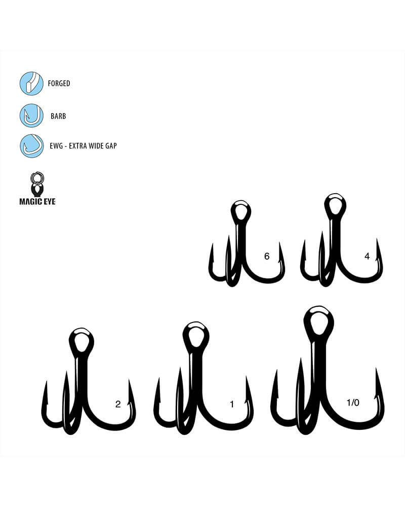 Gamakatsu Treble EWG Short Shank 2xStrong (Magic Eye)