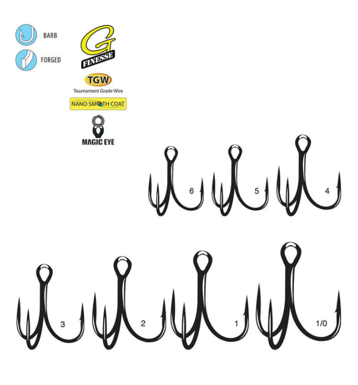 Gamakatsu G-Finesse Nano Coated Treble Hook